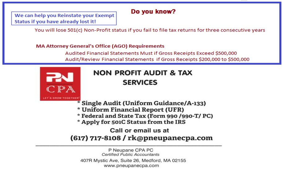 Exempt organization services flyer